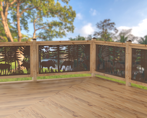 80"x30" - Moose Landscape Fence/Gate Panel Insert - Madison Iron and Wood