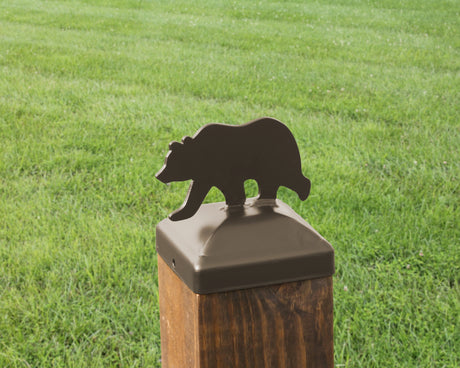 6X6 Bear Walking Post Cap (5.5 x 5.5 Post Size) - Madison Iron and Wood