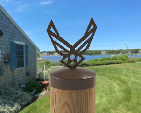Airforce Logo, Round Post Cap (4x4 Round Post Size) - Madison Iron and Wood