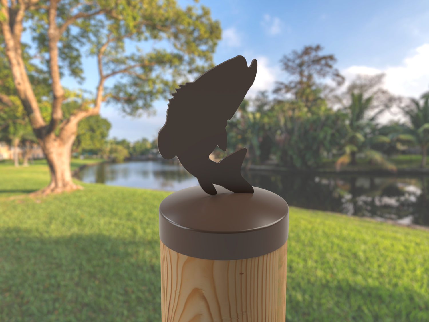 Bass, Round Post Cap (4x4 Round Post Size) - Madison Iron and Wood