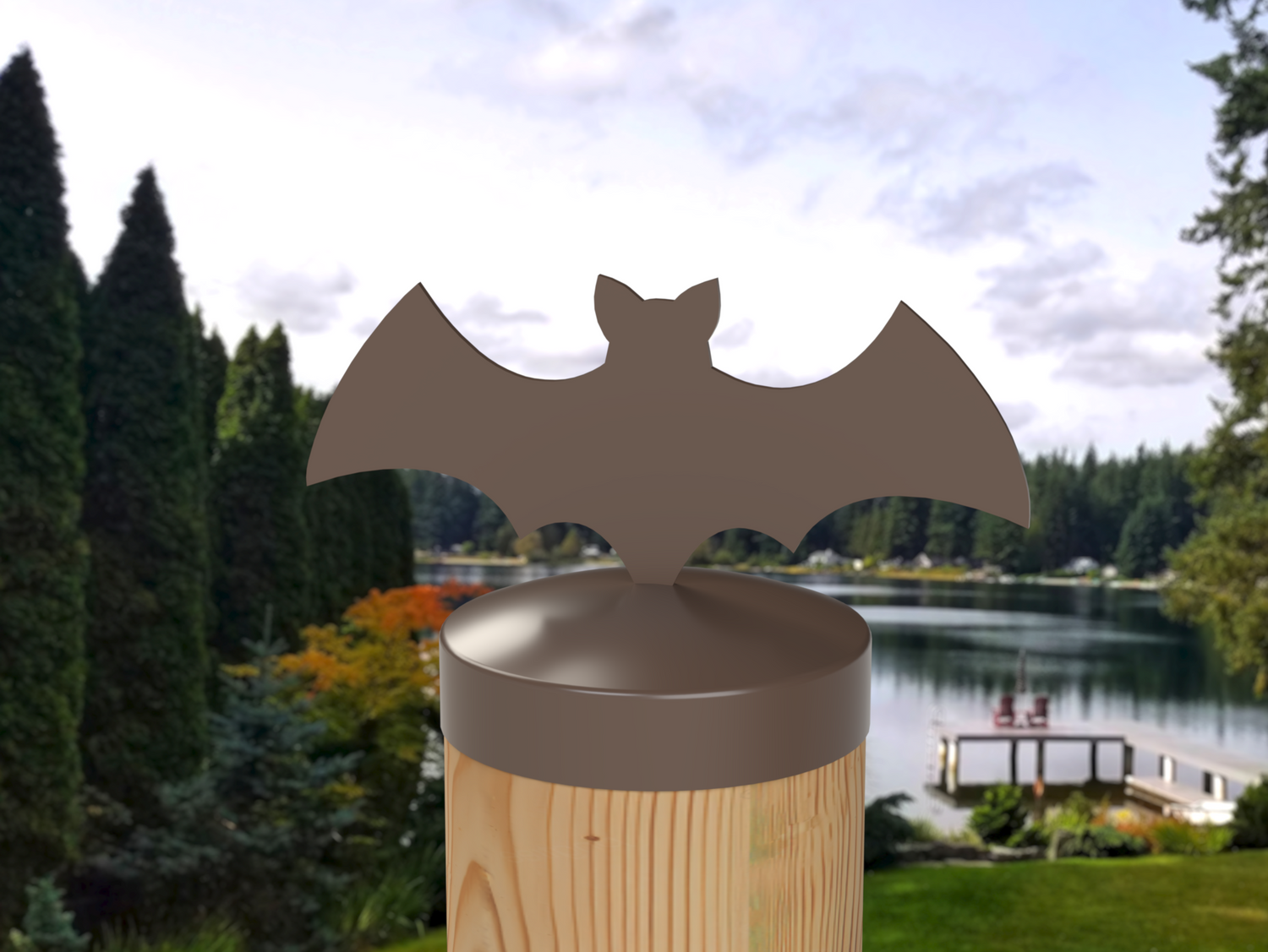 Bat, Round Post Cap (4x4 Round Post Size) - Madison Iron and Wood