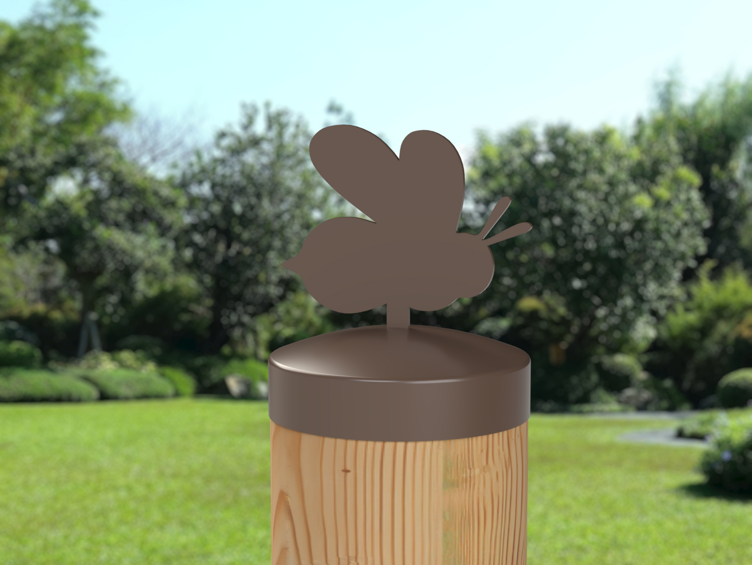 Bee, Round Post Cap (4x4 Round Post Size) - Madison Iron and Wood