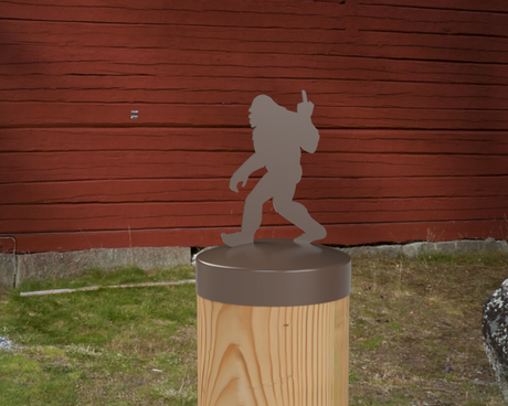 Bigfoot Middle Finger, Round Post Cap (4x4 Round Post Size) - Madison Iron and Wood