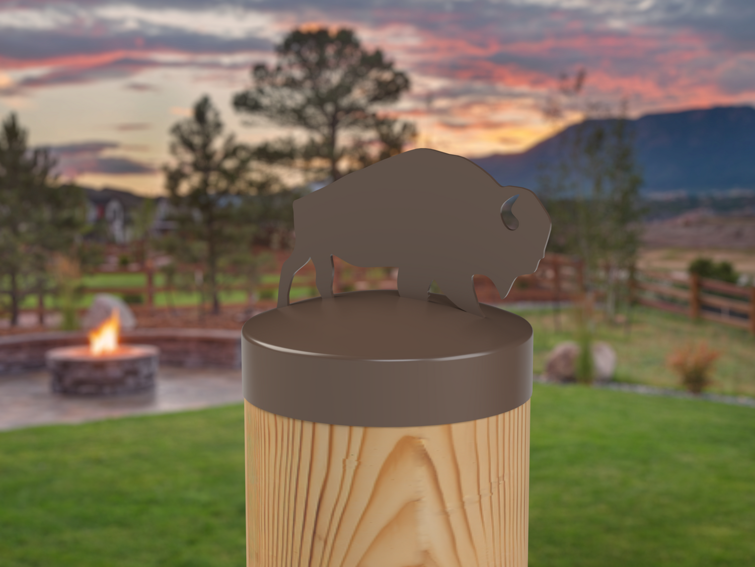 Buffalo, Round Post Cap (4x4 Round Post Size) - Madison Iron and Wood