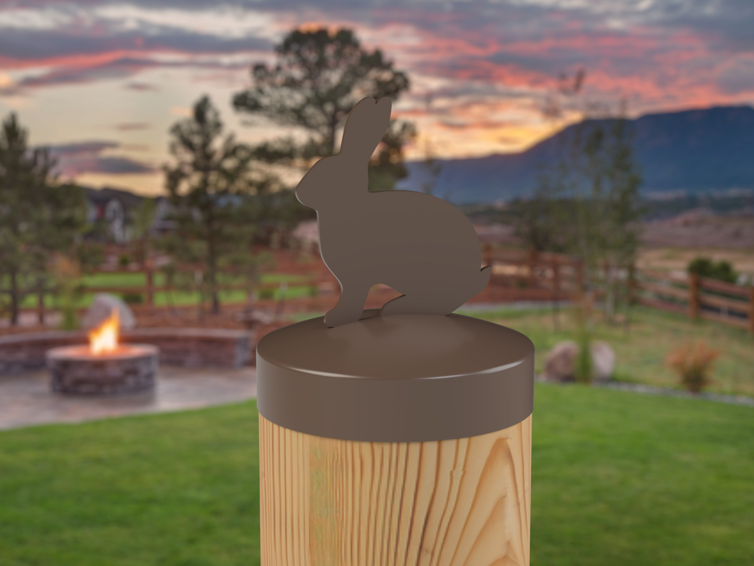 Bunny, Round Post Cap (4x4 Round Post Size) - Madison Iron and Wood