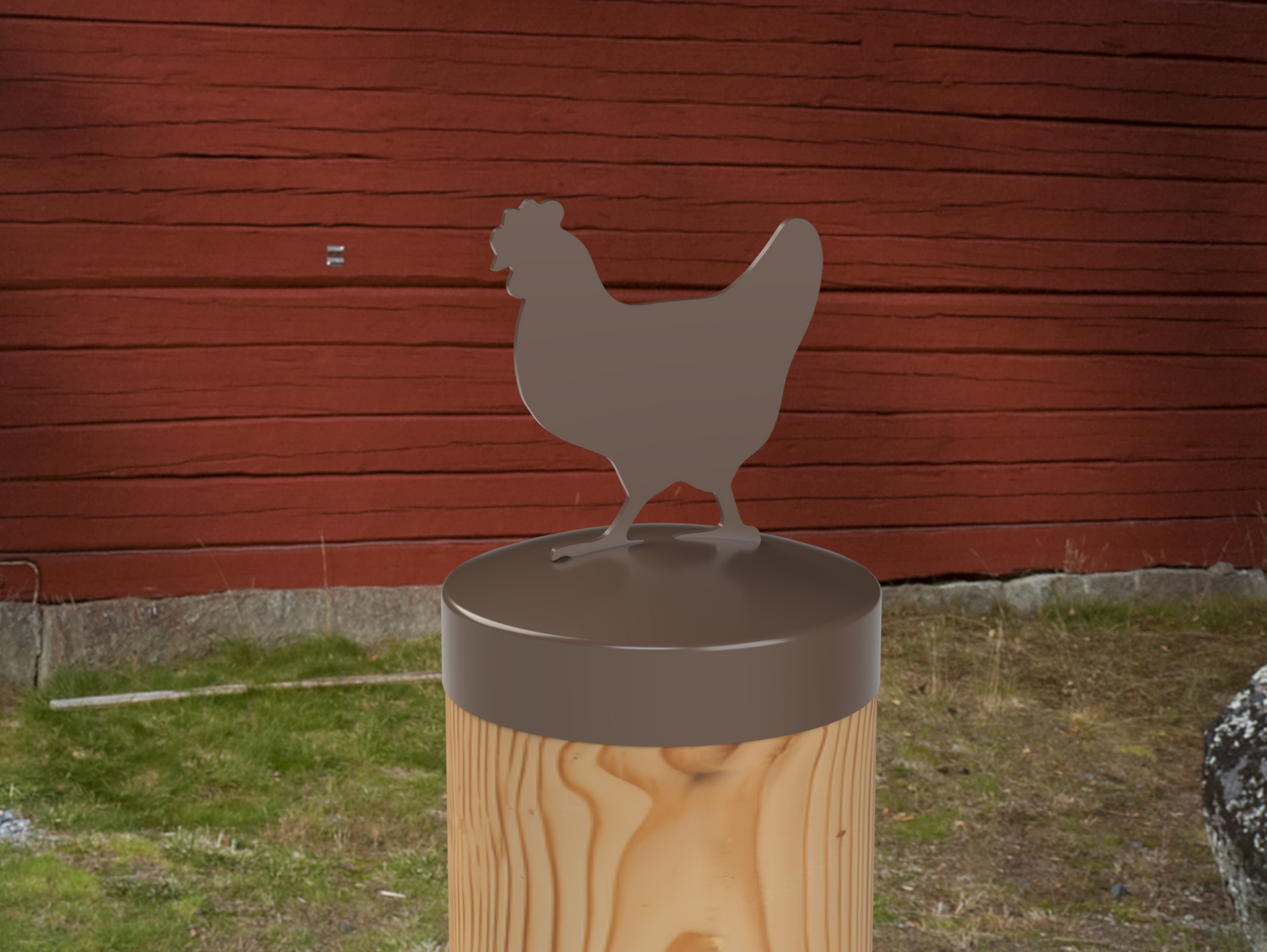 Chicken, Round Post Cap (4x4 Round Post Size) - Madison Iron and Wood