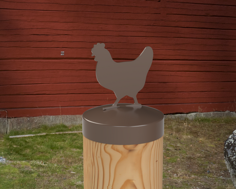 Chicken, Round Post Cap (4x4 Round Post Size) - Madison Iron and Wood