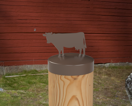 Cow, Round Post Cap (4x4 Round Post Size) - Madison Iron and Wood