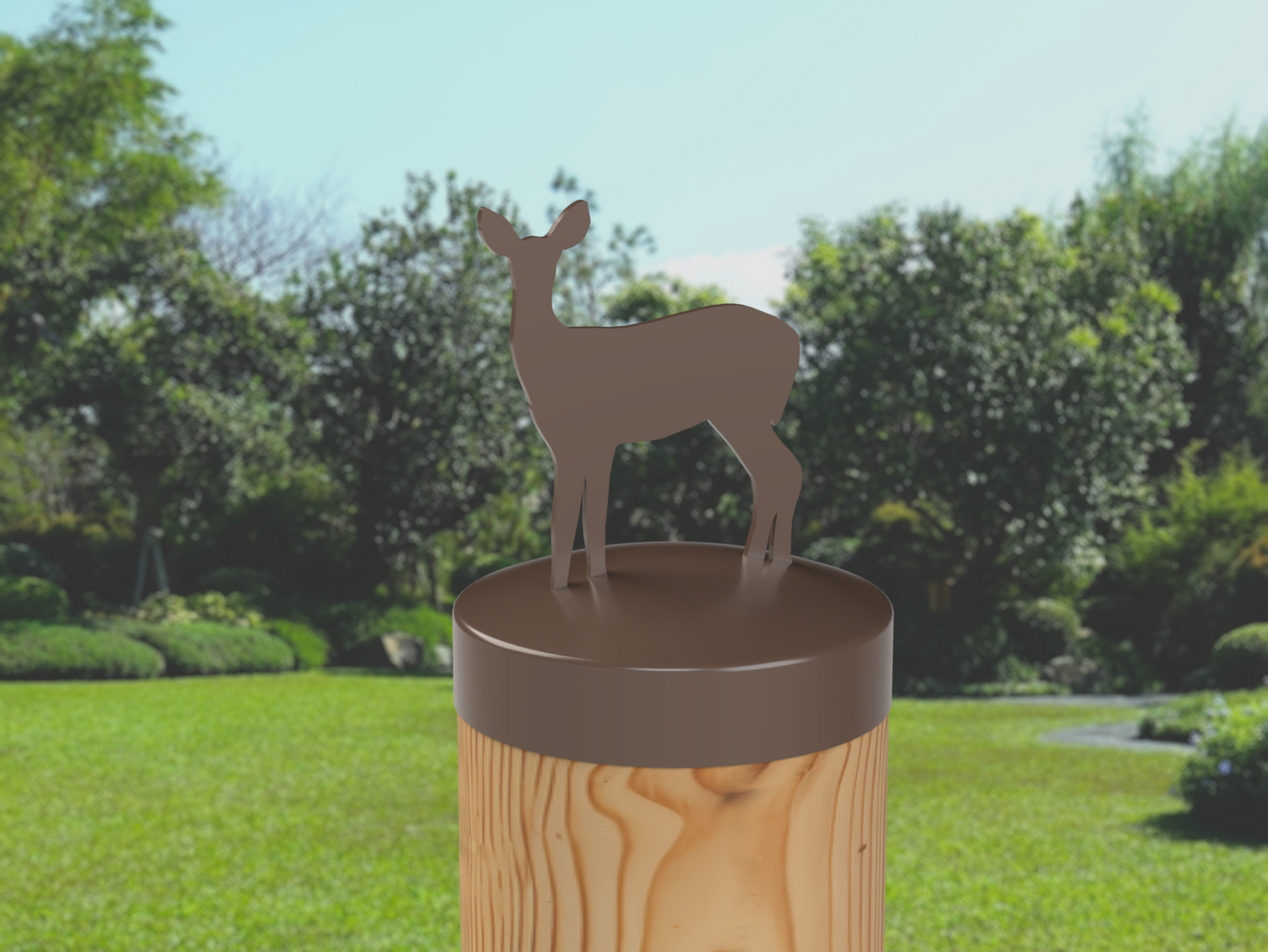 Doe, Round Post Cap (4x4 Round Post Size) - Madison Iron and Wood