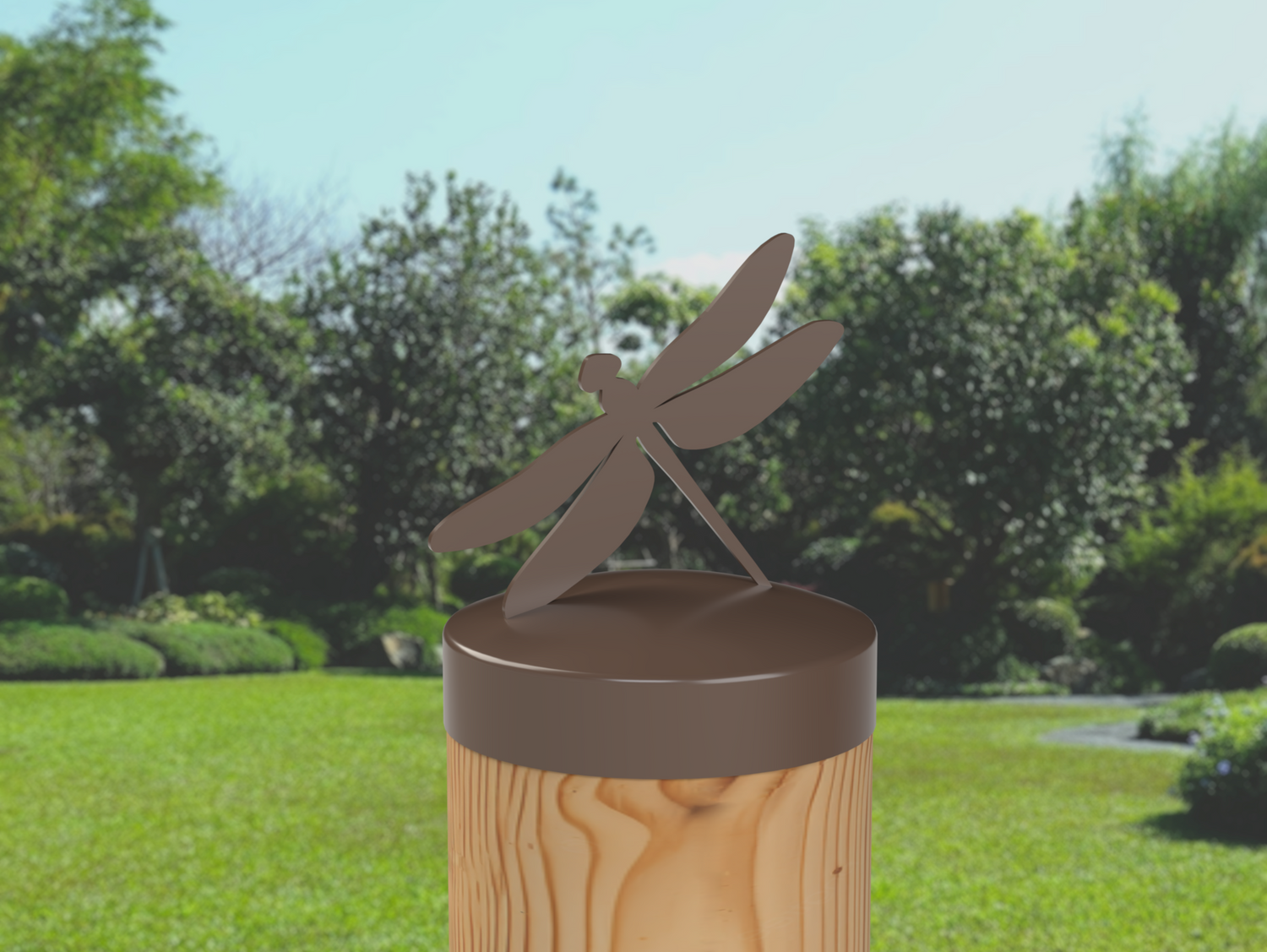 Dragonfly, Round Post Cap (4x4 Round Post Size) - Madison Iron and Wood