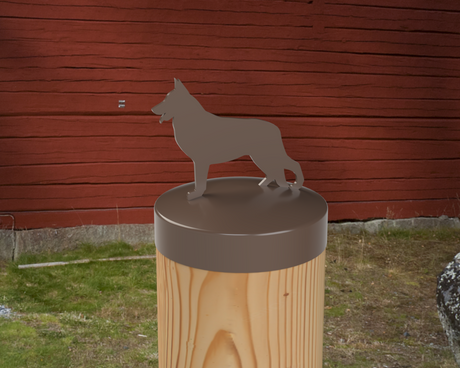 German Shepherd, Round Post Cap (4x4 Round Post Size) - Madison Iron and Wood
