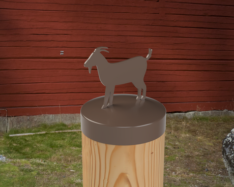 Goat, Round Post Cap (4x4 Round Post Size) - Madison Iron and Wood