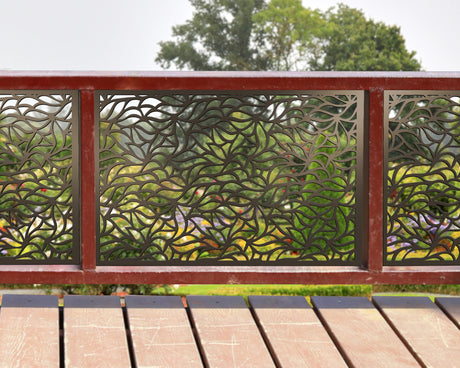 80"x30" - Garden Leaves Fence/Gate Panel Insert - Madison Iron and Wood