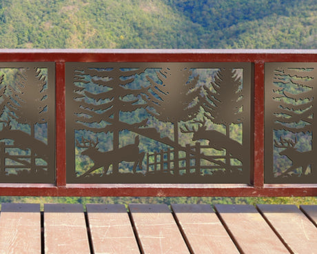 80"x30" - Deer Landscape Fence/Gate Panel Insert - Madison Iron and Wood