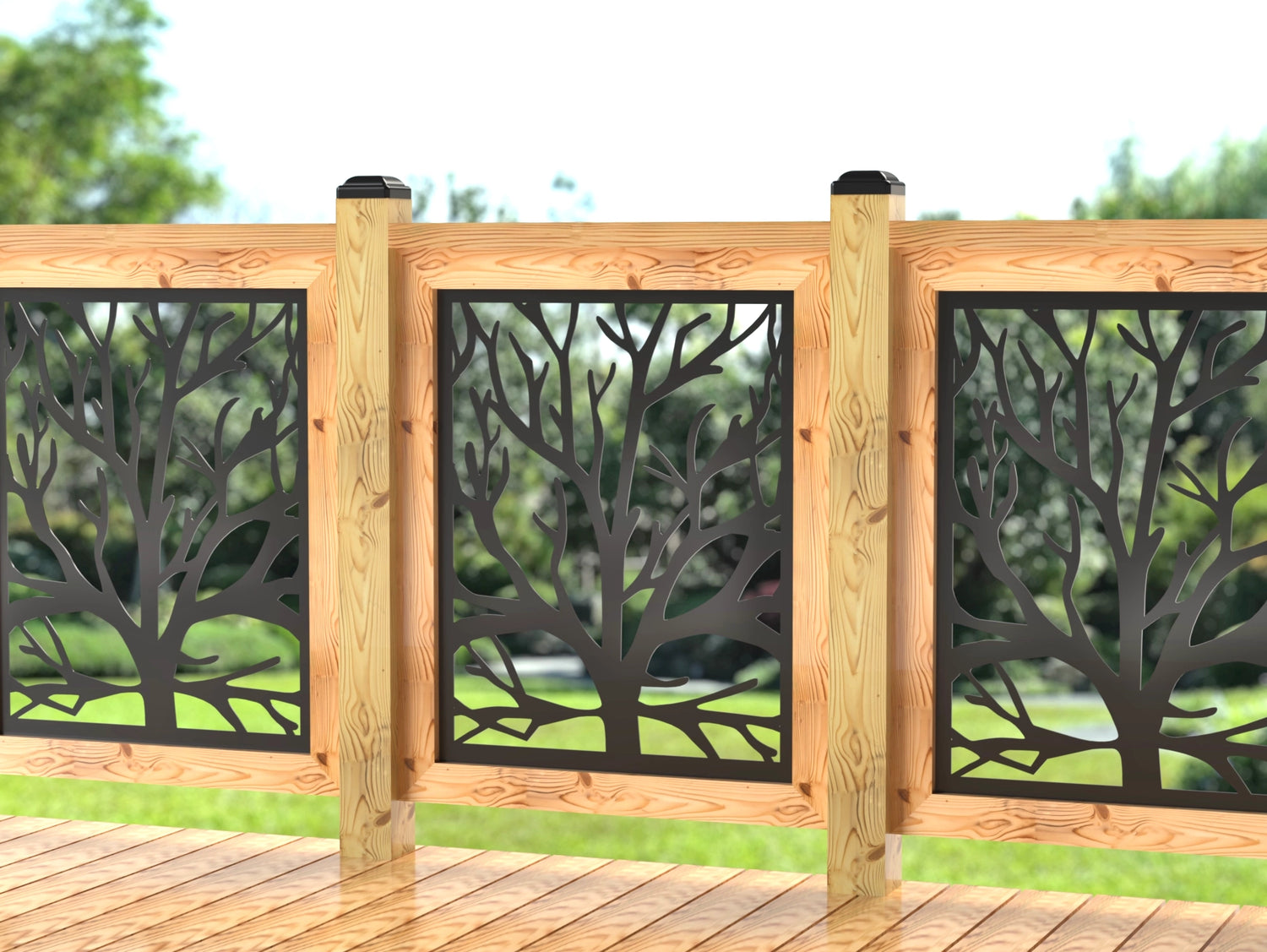 24"x30" - Bare Tree Fence/Gate Panel Insert - Madison Iron and Wood