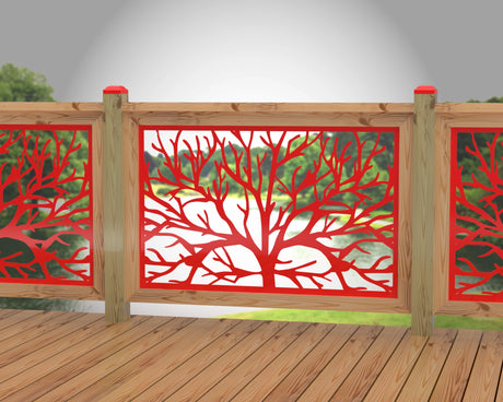 Tree Railing Metal Panel Metal Railing Post / Fence Post - Madison Iron and Wood