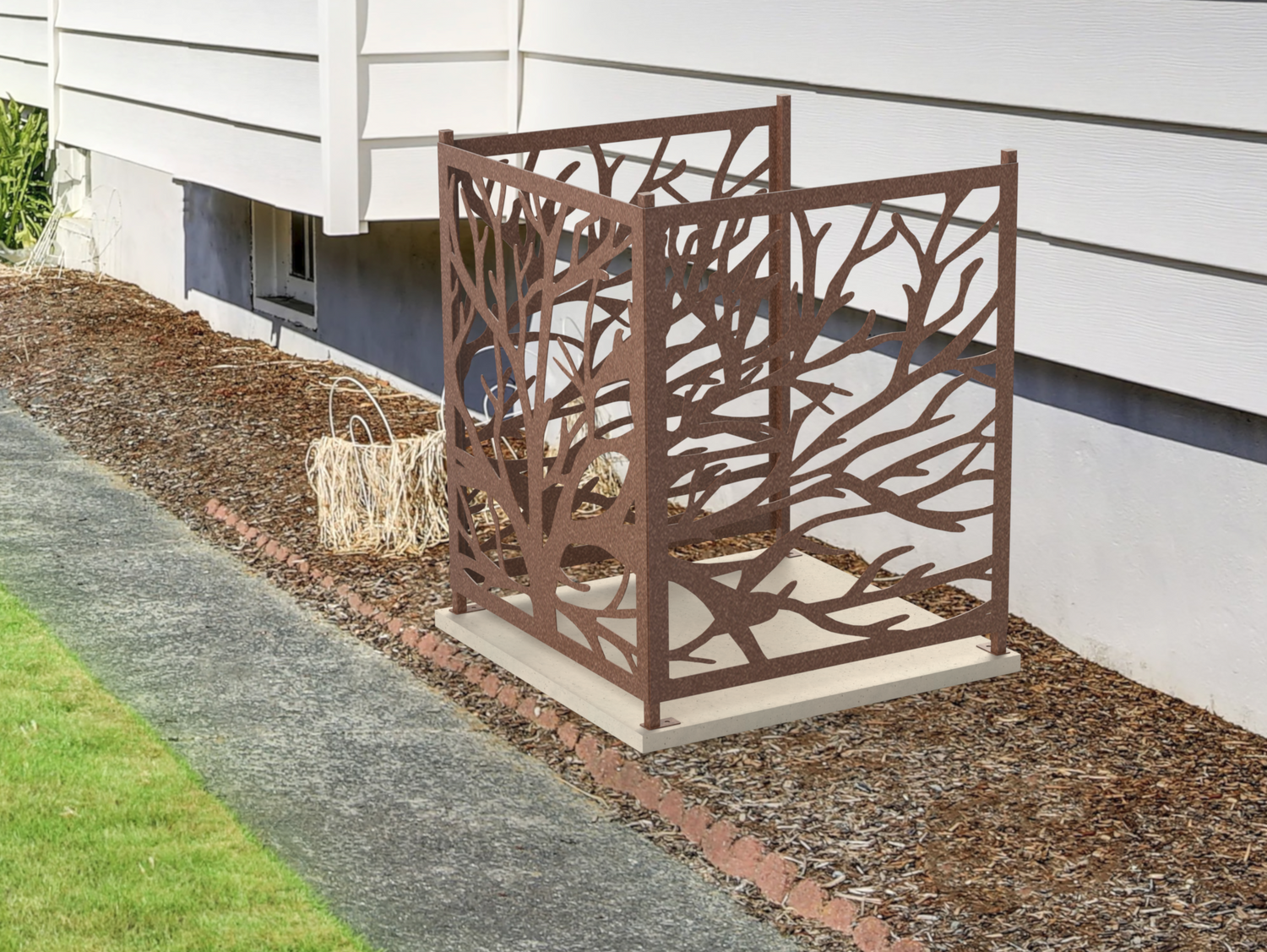 Bare Tree Design AC Unit Cover - Multiple Sizes - Madison Iron and Wood