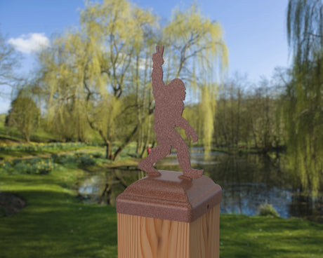 Bigfoot Peace Sign Fence Post Cap (Multiple Post Sizes Available) - Madison Iron and Wood