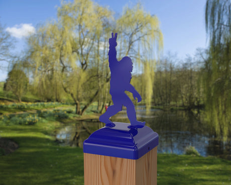 Bigfoot Peace Sign Fence Post Cap (Multiple Post Sizes Available) - Madison Iron and Wood