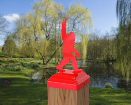 Bigfoot Peace Sign Fence Post Cap (Multiple Post Sizes Available) - Madison Iron and Wood