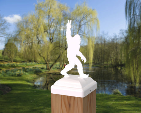 Bigfoot Peace Sign Fence Post Cap (Multiple Post Sizes Available) - Madison Iron and Wood