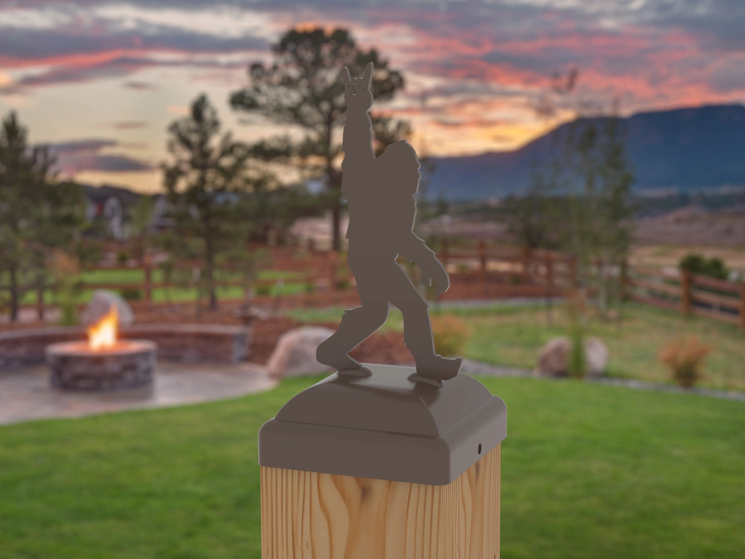 Bigfoot Rock and Roll Post Cap (Multiple Post Sizes Available) - Madison Iron and Wood