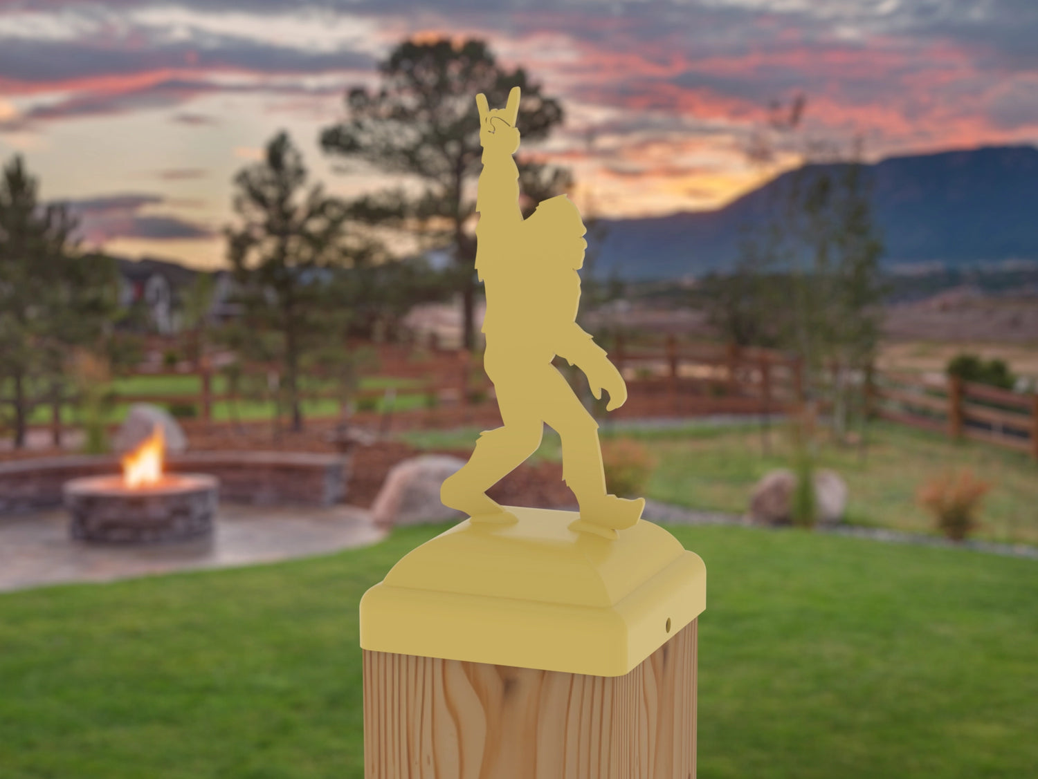 Bigfoot Rock and Roll Post Cap (Multiple Post Sizes Available) - Madison Iron and Wood