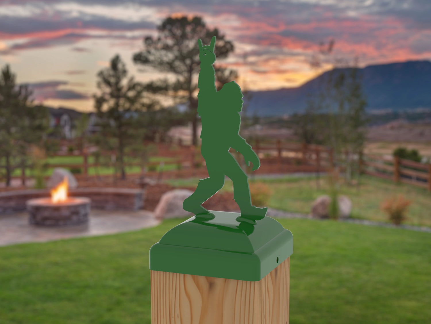 Bigfoot Rock and Roll Post Cap (Multiple Post Sizes Available) - Madison Iron and Wood