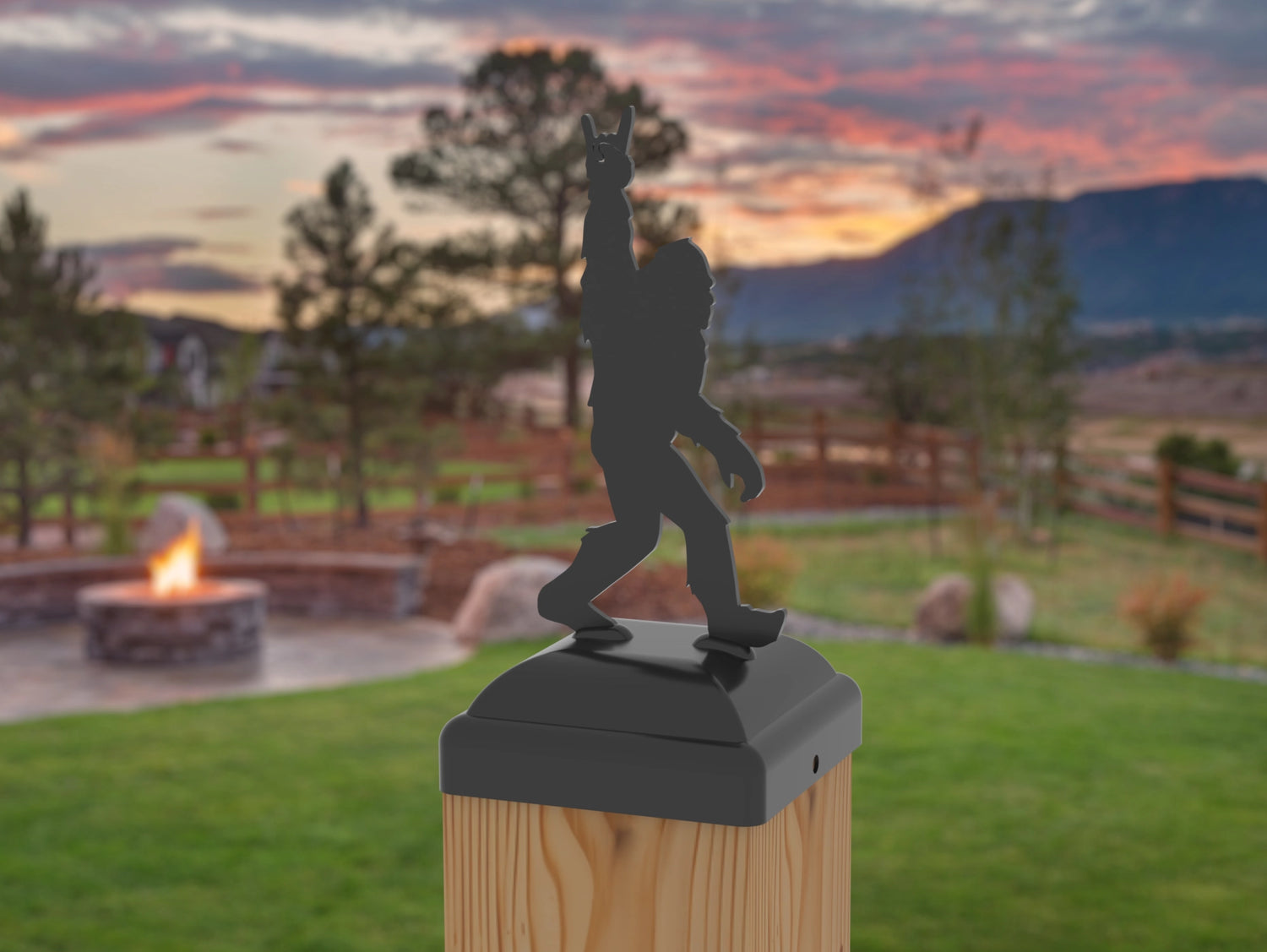 Bigfoot Rock and Roll Post Cap (Multiple Post Sizes Available) - Madison Iron and Wood