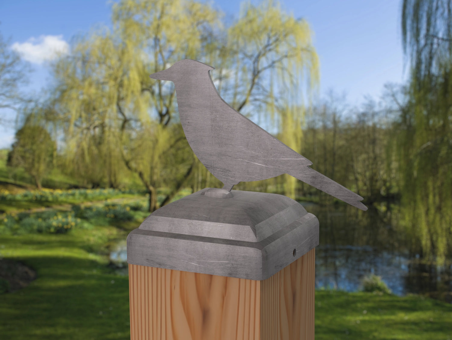 Blue Jay Fence Post Cap (Multiple Post Sizes Available) - Madison Iron and Wood