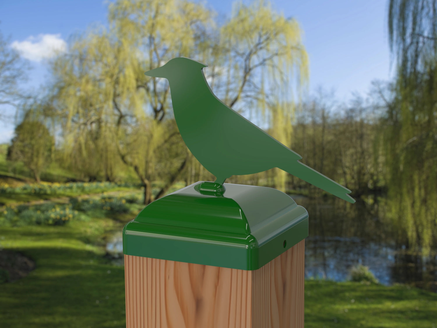 Blue Jay Fence Post Cap (Multiple Post Sizes Available) - Madison Iron and Wood