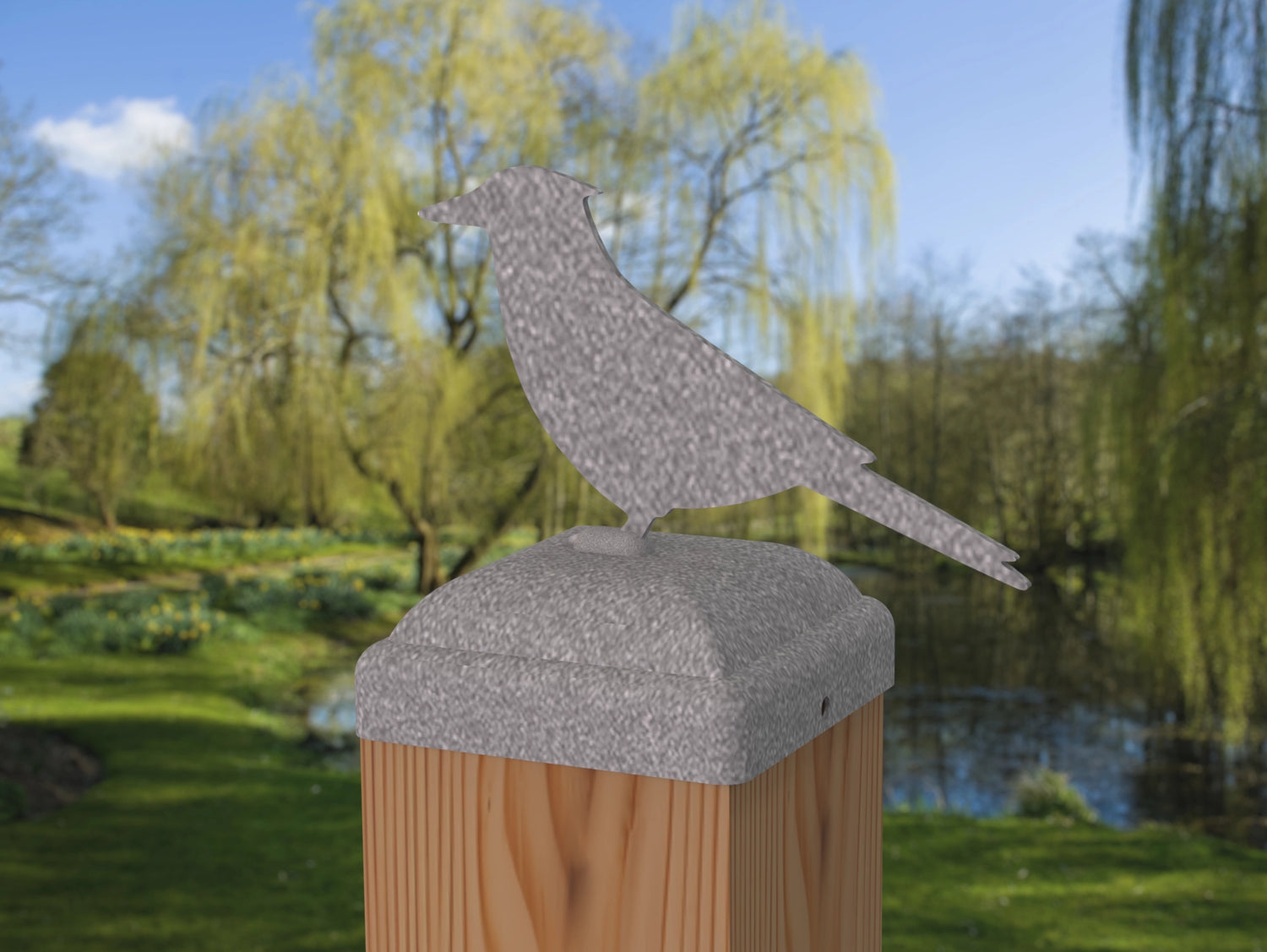 Blue Jay Fence Post Cap (Multiple Post Sizes Available) - Madison Iron and Wood