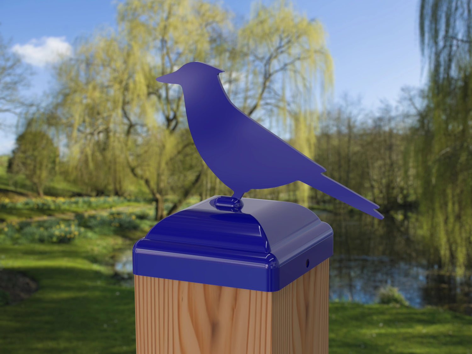 Blue Jay Fence Post Cap (Multiple Post Sizes Available) - Madison Iron and Wood