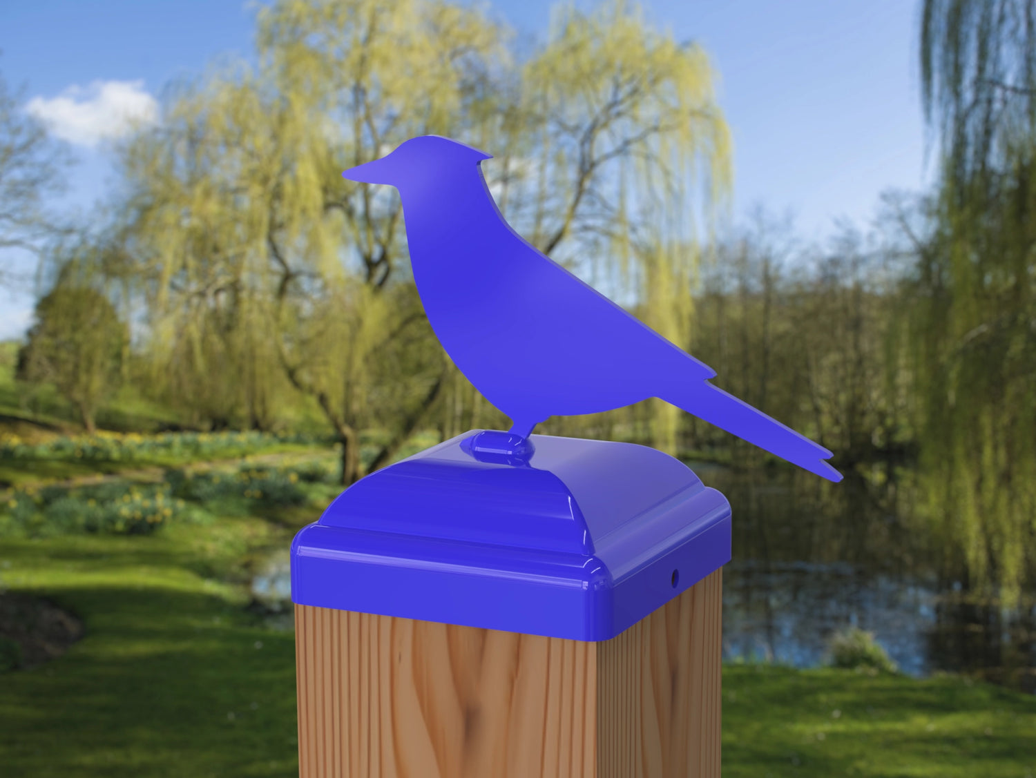 Blue Jay Fence Post Cap (Multiple Post Sizes Available) - Madison Iron and Wood