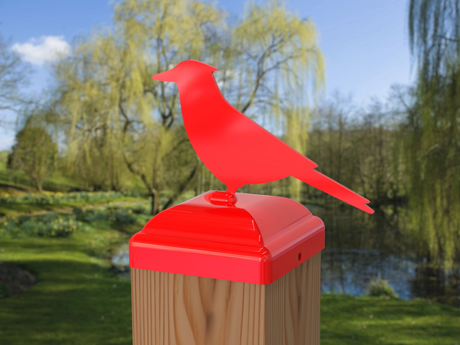 Blue Jay Fence Post Cap (Multiple Post Sizes Available) - Madison Iron and Wood