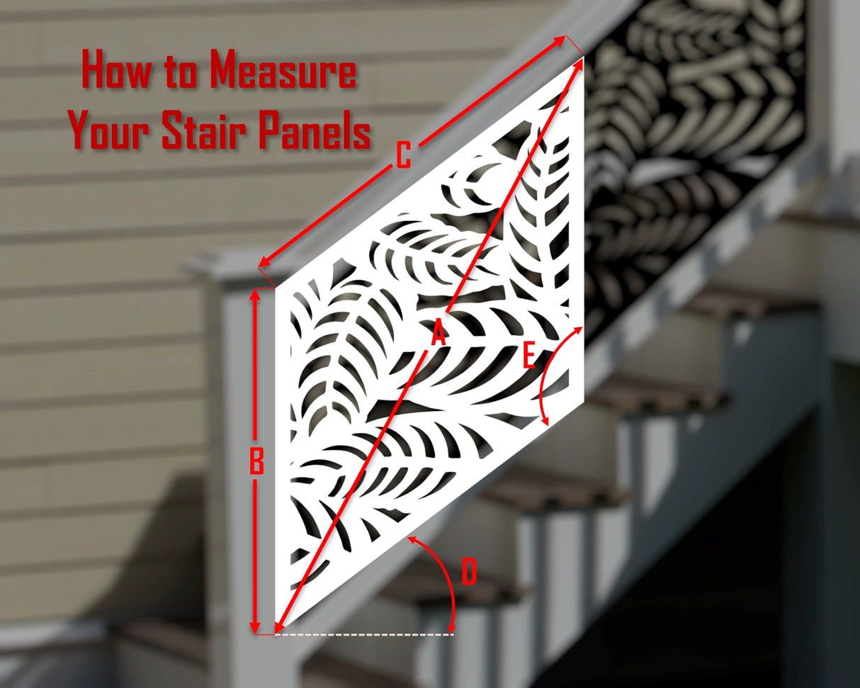 Budding Palm Leaves Stair Railing Panel Insert - Madison Iron and Wood