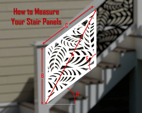 Budding Palm Leaves Stair Railing Panel Insert - Madison Iron and Wood