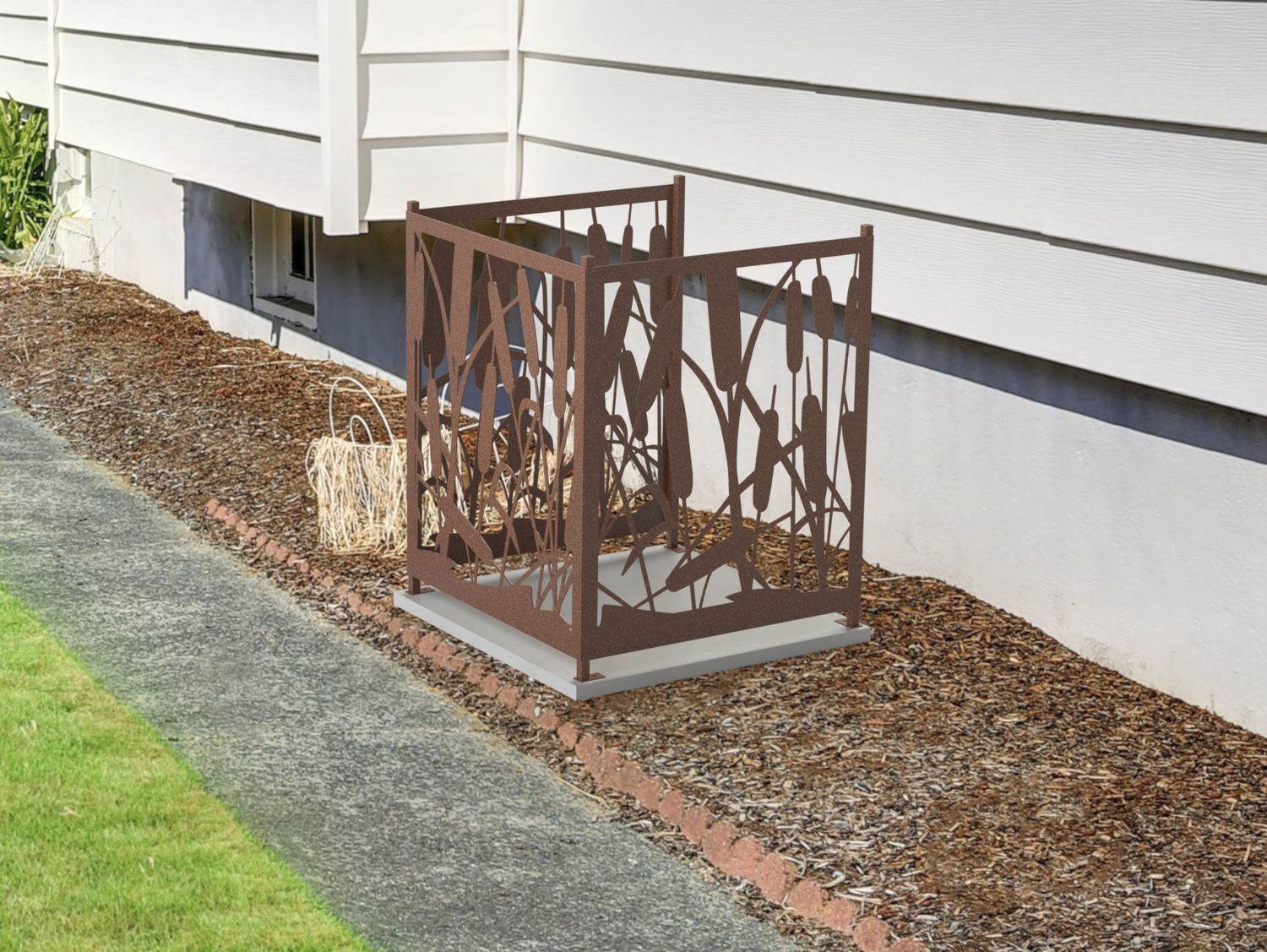 Cattails Design AC Unit Cover - Multiple Sizes - Madison Iron and Wood