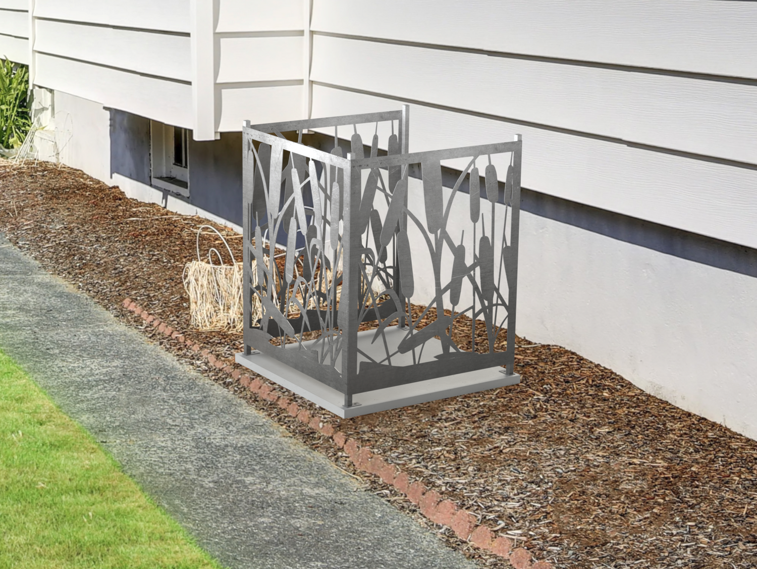 Cattails Design AC Unit Cover - Multiple Sizes - Madison Iron and Wood