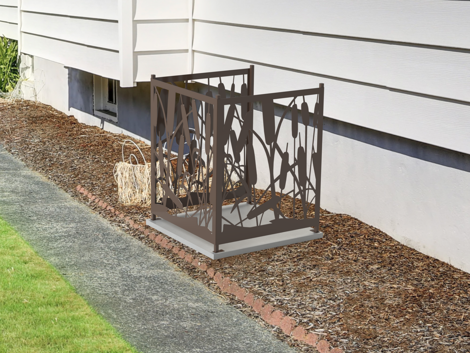 Cattails Design AC Unit Cover - Multiple Sizes - Madison Iron and Wood