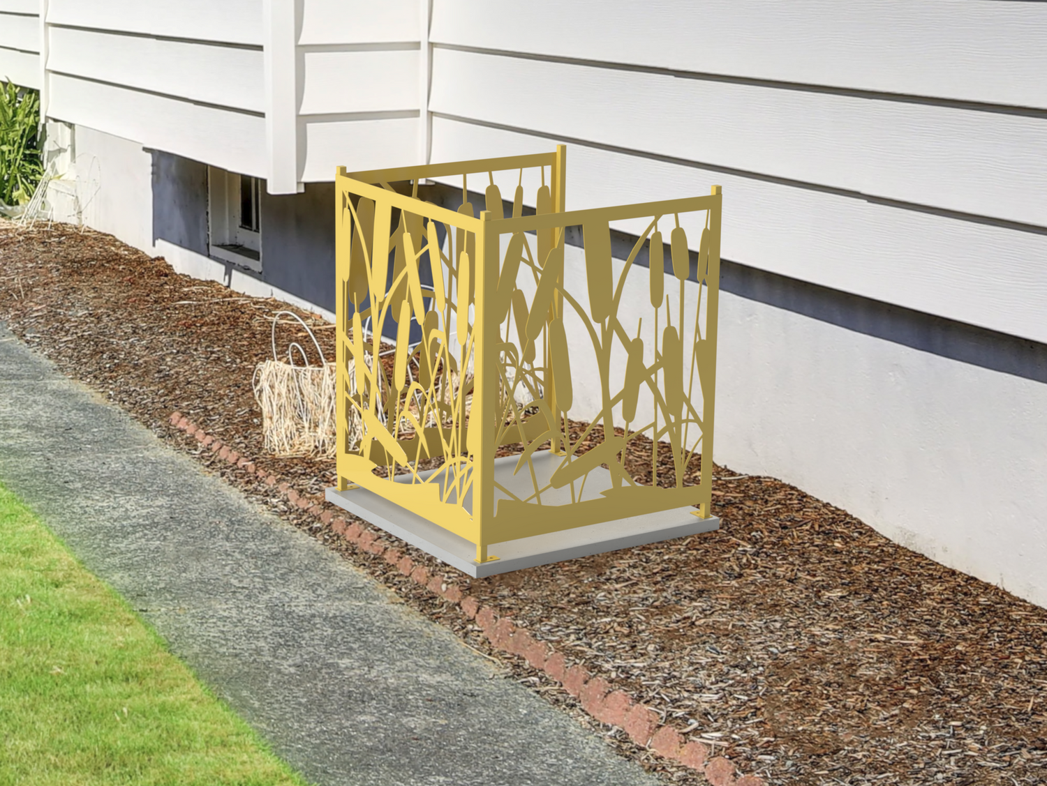 Cattails Design AC Unit Cover - Multiple Sizes - Madison Iron and Wood