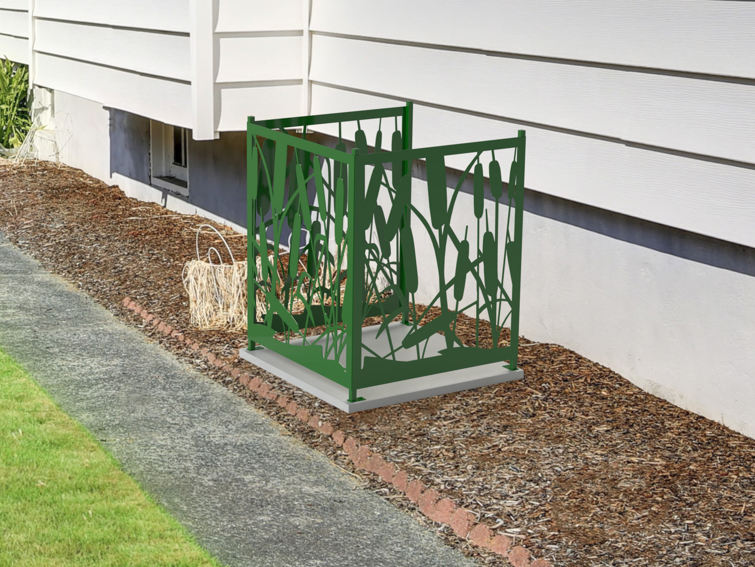 Cattails Design AC Unit Cover - Multiple Sizes - Madison Iron and Wood