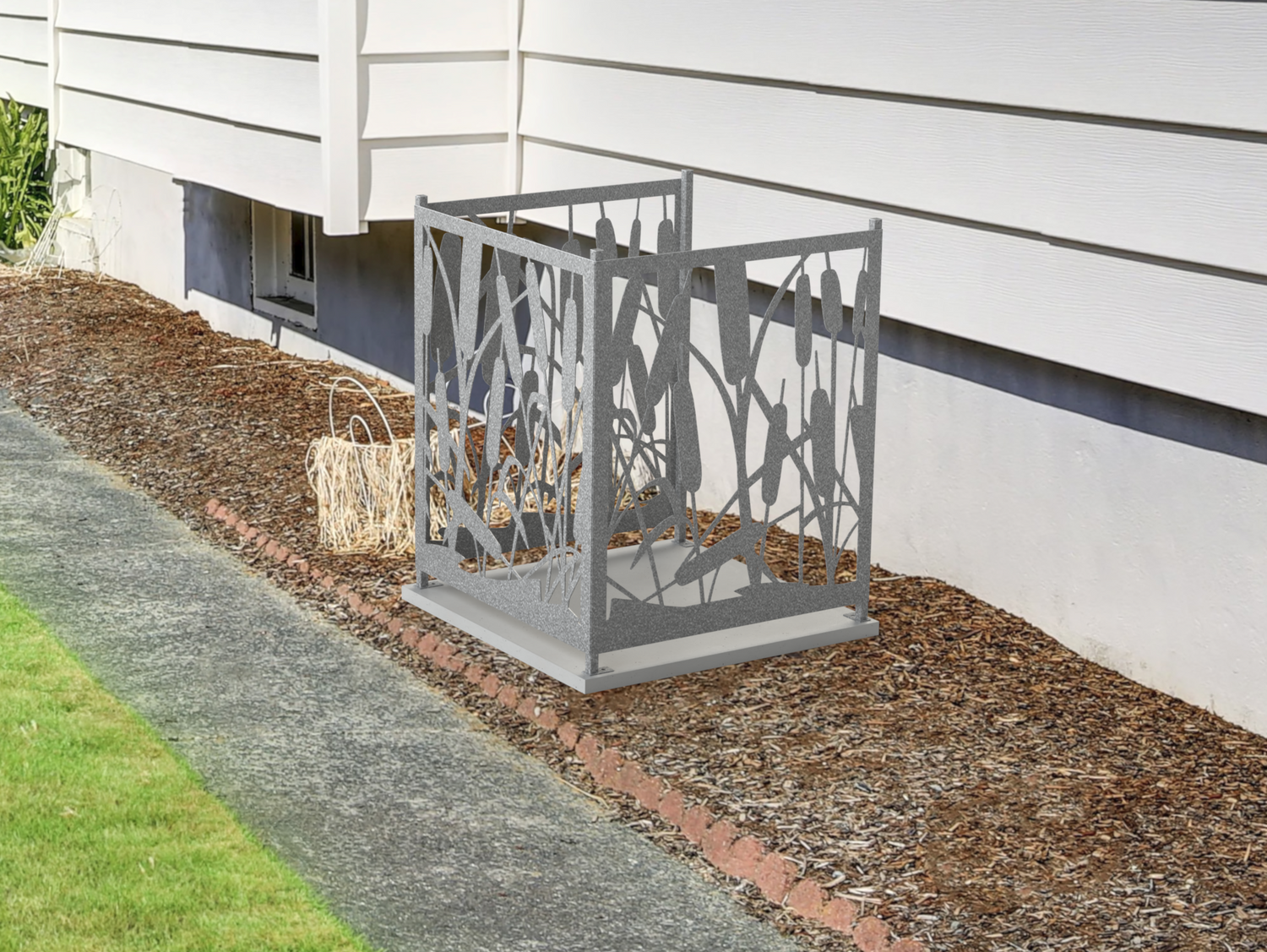 Cattails Design AC Unit Cover - Multiple Sizes - Madison Iron and Wood