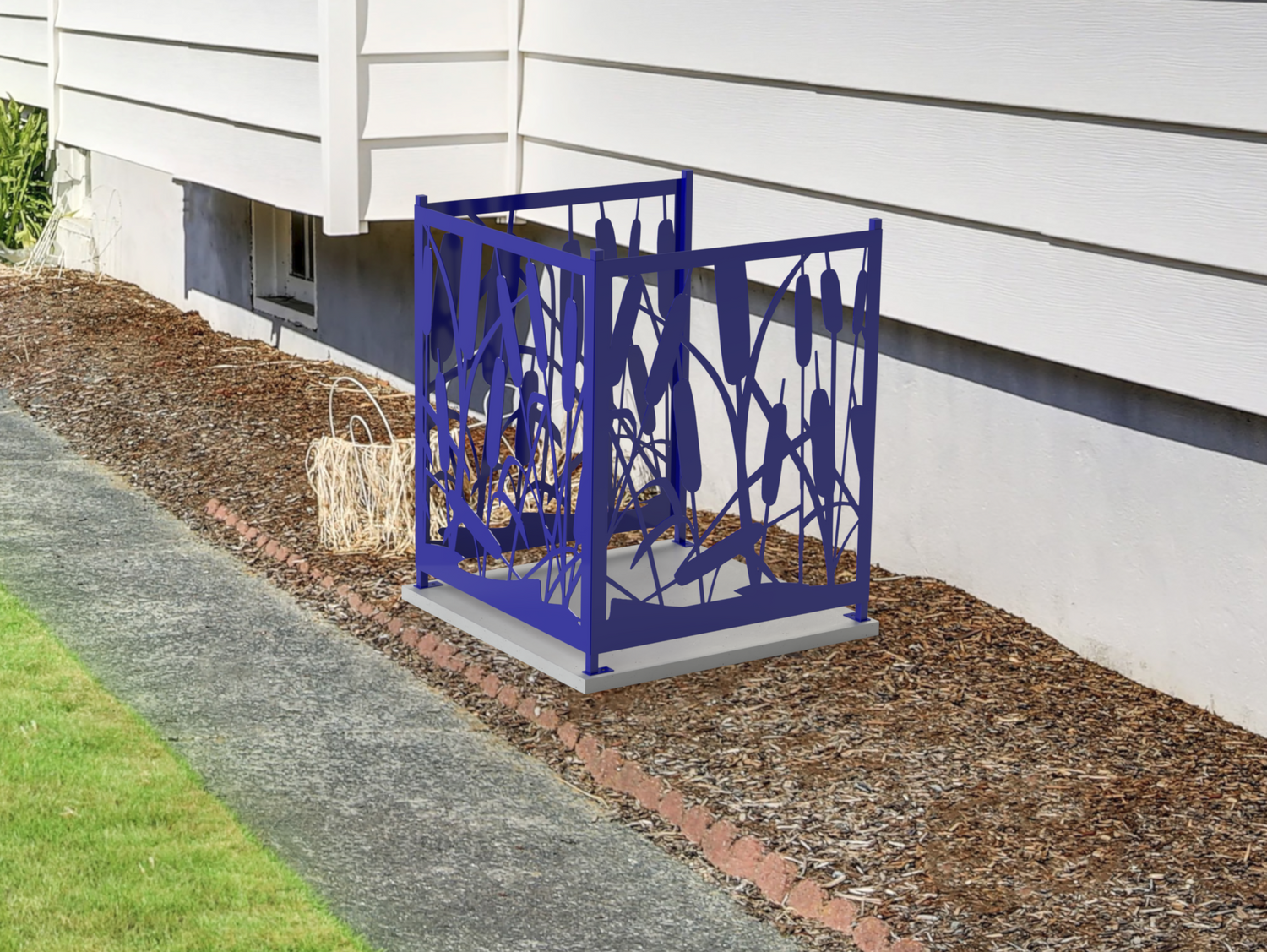 Cattails Design AC Unit Cover - Multiple Sizes - Madison Iron and Wood