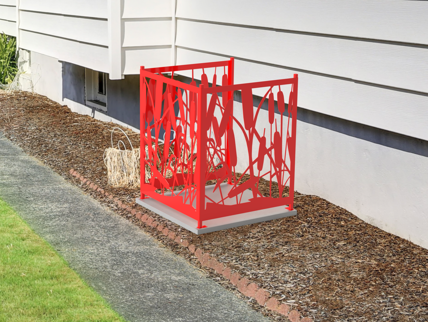 Cattails Design AC Unit Cover - Multiple Sizes - Madison Iron and Wood