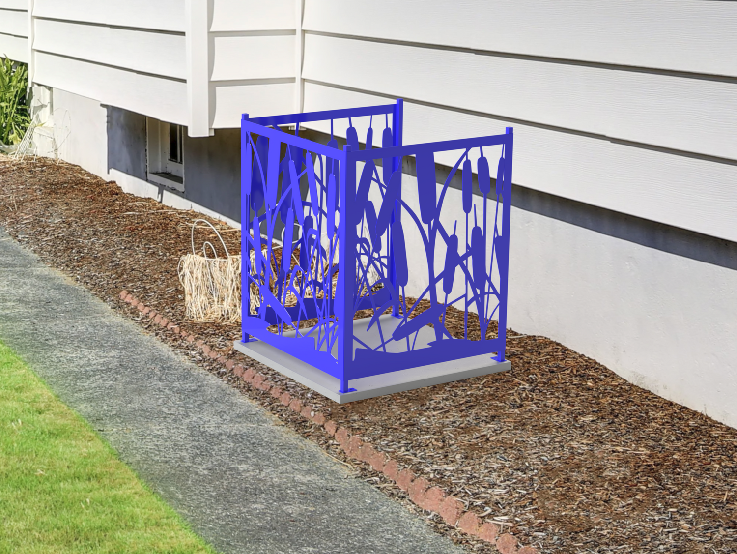 Cattails Design AC Unit Cover - Multiple Sizes - Madison Iron and Wood