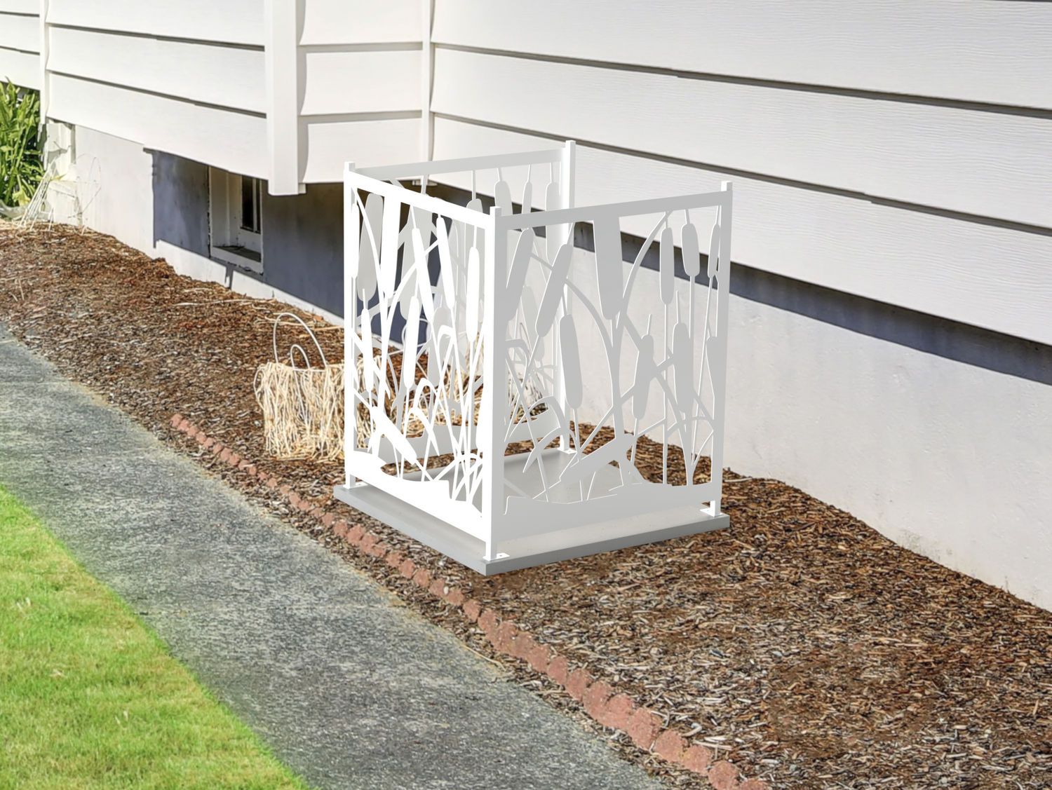 Cattails Design AC Unit Cover - Multiple Sizes - Madison Iron and Wood