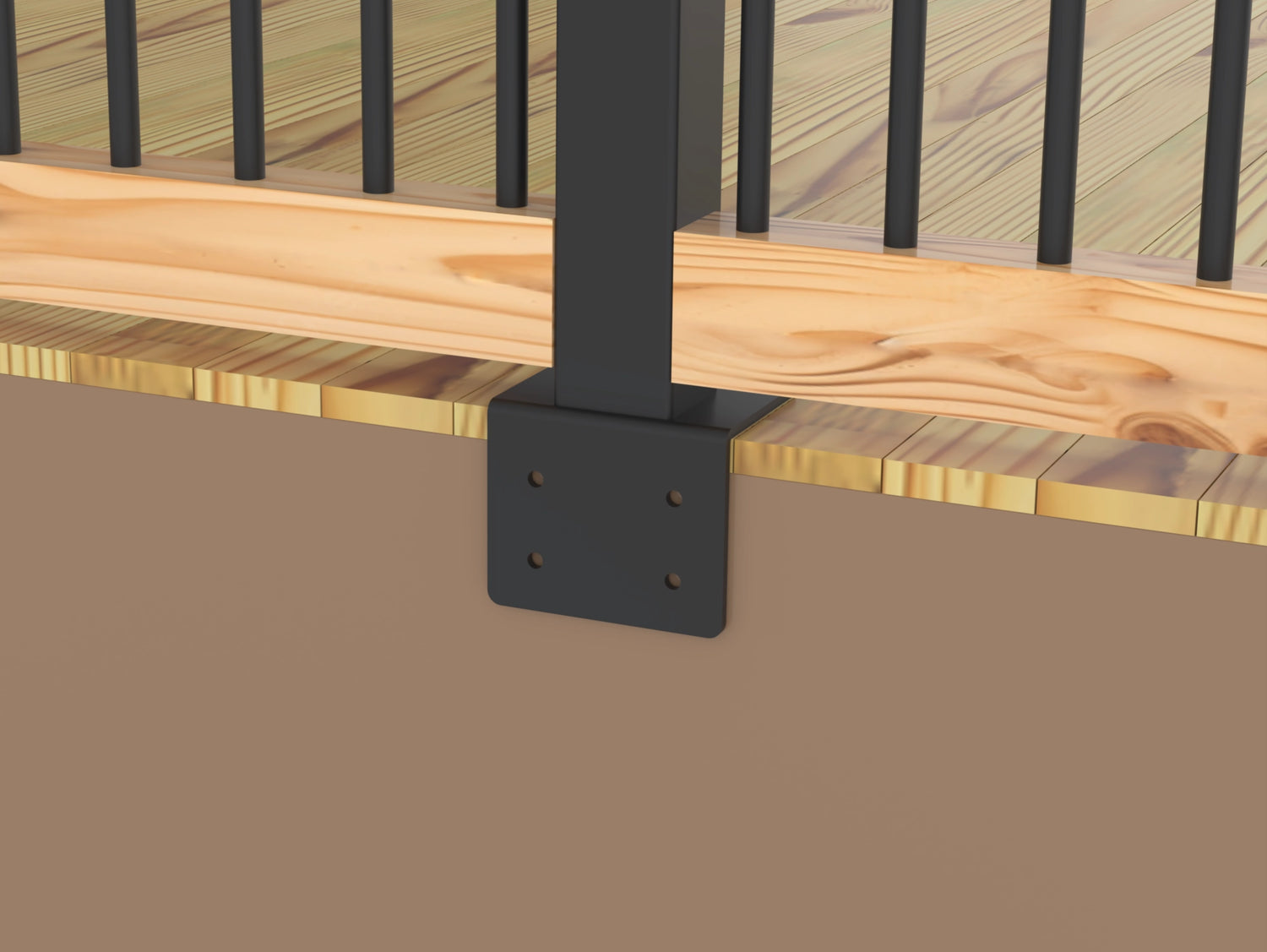 Poste de cerca de metal montado en la cara - Poste de barandilla