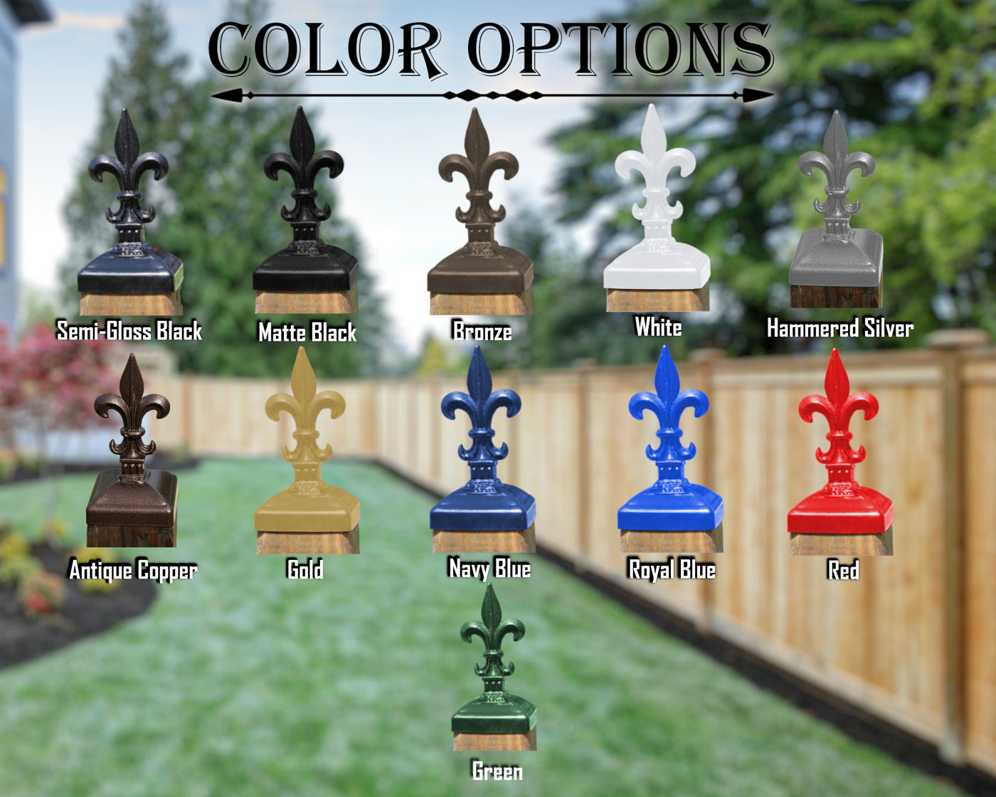 4x4 Fleur-De-Lis Fence Post Cap