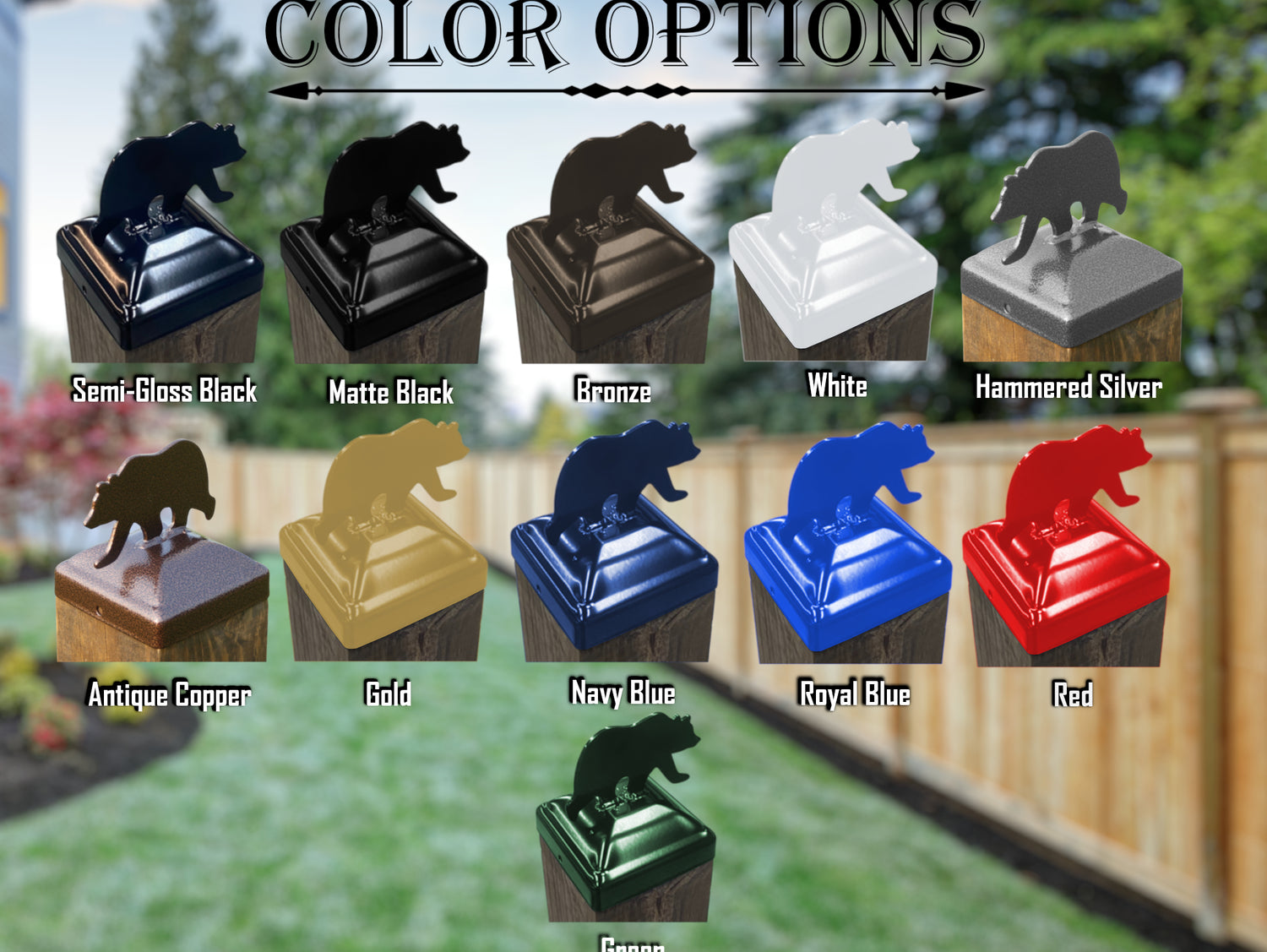 6X6 Bear Walking Post Cap (5.5 x 5.5 Post Size) - Madison Iron and Wood